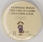Vintage 80s Barbara Dale I Am A Working Woman Humorous Pinback Button By Rpp
