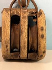 Antique Industrial Tackle Twin Roller Pulley Heavy Duty Block   Tackle