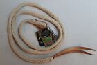 6    Light Brown Equest Horse Trainer lead Rope W chrome Snap Hook   Leather Tail