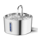 2 2l 74oz Stainless Steel Cat Dog Water Fountain Pet Drink Dispenser With Filter