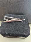 Swank Tie Clip Bar With Leaf Pattern Silver Tone Men   s Accessories