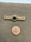 Vintage Art Deco Gold Tone And Onyx Brooch Pin