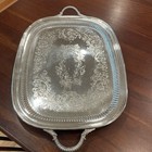 Vintage Sheffield Silver Plated Butlers Serving Platter Tray Footed Handles