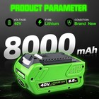 40v 8 0ah For Greenworks G-max 40 Volt Lithium Battery 29472 29462 29252 20202