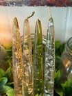 Vintage Lucite Gold Fleck Taper Candles Silver Gold   Green Set Of 4