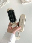 1pc Foldable Comb Cream W  Mirror Portable Hair Brush Travel Salon Women 