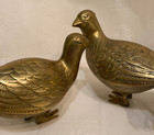 Pair Of Vintage  mid 20th Century  Brass Pheasants Male   Female