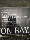 Hampton Bay 3-light Oil Rubbed Bronze Ceiling Fan Shades Led Light Kit 