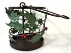 Yankee Candle Holly Berry Jar Candle Sleeve Holder Metal   Retired      A3