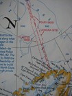 Map North Pole Alaska Arctic Greenland Canada Amundsen Peary Byrd Franklin