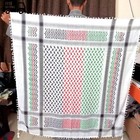 Palestinian Keffiyeh Scarf Traditional Arab Shemagh Cotton 48x48