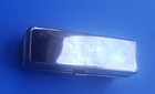 Vintage Silver Tone Lipstick Case Holder Inside Mirror With Clear Rhinestones 