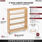 Rev-a-shelf 5  Pullout Kitchen Cabinet Organizer Pantry Spice Rack  448-bc-5c