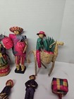 Vintage Mexican Basketry Folk Art Dolls  lot Of 16  