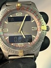 Breitling Aerospace Titanium   Gold Watch Model F65062 40mm Service original Box