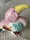 Vintage Tropical Birds Toucan Pink Salt   Pepper Shakers Vintage Japan