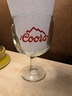 Vintage Coors Beer Thumbprint Goblet Stem Glass