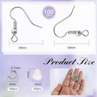 300 Pcs 925 Sterling Silver Earring Hooks For Jewelry Making With Earring Backs