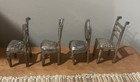 Vintage Metal Dollhouse Furniture Chairs Silvertone Lot Of 4 Dining Room