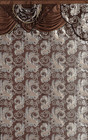 Jacquard Luxury Window 2 Panel Set Brown Curtain With Attached Valance And Backi