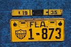 1935 Florida License Plate   Tab