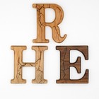 Fractal Burn Wooden Letter Sign Rustic Monogram Wall Decor A   z Handmade Initials