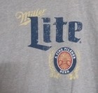 New Miller Lite A Fine Pilsner Beer Adult L Large Gray Vintage Style T-shirt