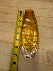 Hand Made Pinched Amber Studio Art Glass Bottle Bud Vase Signed Dated Vintage