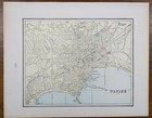 Vintage 1900 Naples Italy Map 14 x11  Old Antique Original Chiaia St Elmo