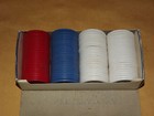 Vintage Usa Toy Game Ace Interlocking Poker Chips In Box
