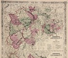1864  Germany  Map  Original Large  23x15   Johnson   Ward