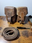Antique   Vintage Yugo Leather M48 Mauser Rifle Sling  Ammo Pouch  Cleaning Kit