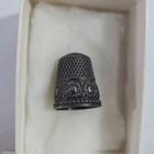 Vintage Sterling Silver Thimble - Gray s Jeweler Tulsa Ok Box 1900s  see Photos 