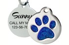 Glitter Paw Dog   Cat Tags     Personalized Pet Id Tag With Engraved Name