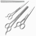 3-pcs Pro Barber Hair Cutting Scissors Stainless Steel  Set Size 5 5  And 6 5  