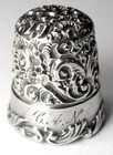 Antique Ketcham   Mcdougall Embroidery Sterling Silver Thimble      can    Monogram