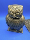 Vintage Pair Brass Owl Bookends