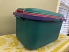 Vtg 90s Eagle 20  Craftstor Sewing Storage Organizer Tote Bin Purple Pink Teal