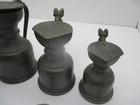 4 Vintage Peltrato 95  Italian Pewter Covered Pitchers Acorns Top Peltro Puro