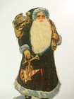 Antique German Santa Claus Die Cut Paper Scrap Dark Blue Coat 1900s