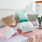 Plush Cushion Cover Sequin Fluffy Sofa Pillow Case Car Seat Home Decoration Nlk