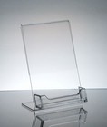 25 Acrylic 4  X 6  Slanted Sign Holders With Business Card Holder