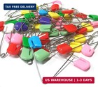 Multicolor 50-piece Safety Pins - Baby Diaper Pins With Strong Locking Feature