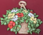 Vintage 1975 Syroco Pair Retro Plastic Wall Art Floral Basket Decor Wall Plaque