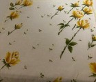 Ladies Vintage Handkerchief - Off White Background - Yellow Roses   White Flower
