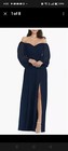 Dessy Collection Convertible Neck Long Sleeve Chiffon Gown 3104 Midnight Blue 16