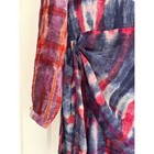 Chufy Neues Berlin Multicolor Long Sleeve Dress - Red   Blue 100  Silk