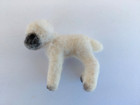 Needle Felted Wool Sheep Lamb Vintage Lot Of 6 White Black Easter Decor