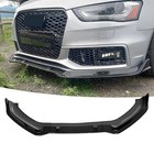 Front Bumper Lip Splitter Spoiler Fit For Audi S5  A5 S-line  A5 B8 Gloss Black