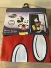 Disney Mickey Mouse Shower Curtain  Hooks And 6-piece Washcloth Set